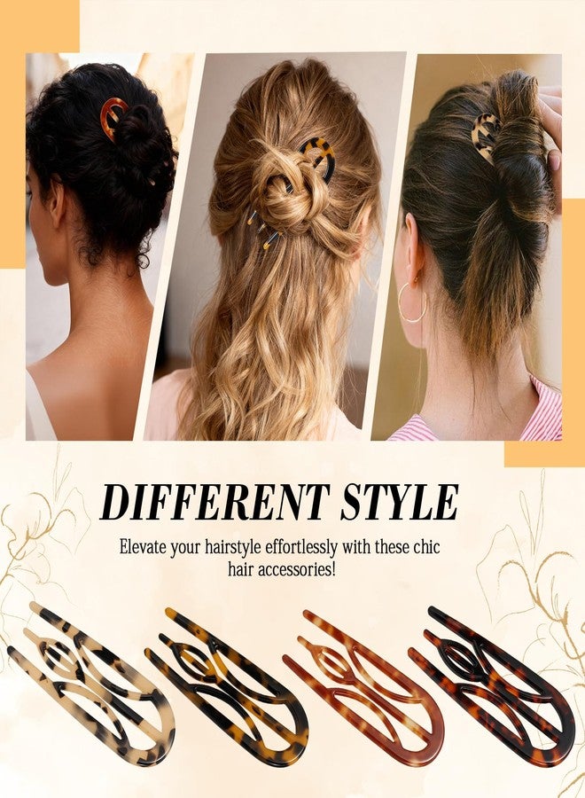 Glaudmeiss 4PCS Prestige French Hair Pins for Women - Tortoise Shell Recycled Hair Pin for Updos Chignons & Buns - Eco-Friendly Acetate French Twist Pin, Elegant Styling for All Hair Types - Image 5